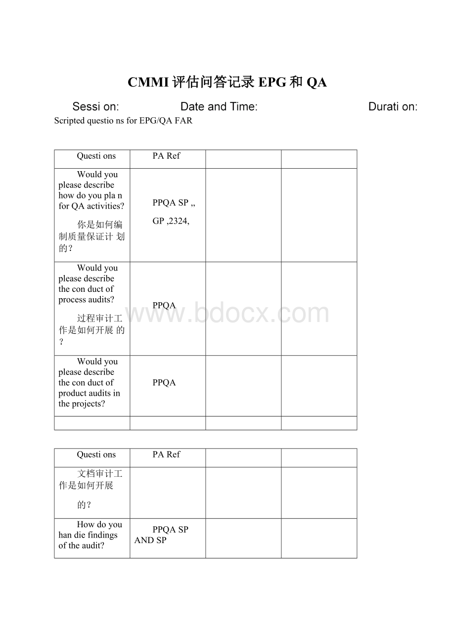 CMMI评估问答记录EPG和QAWord下载.docx_第1页