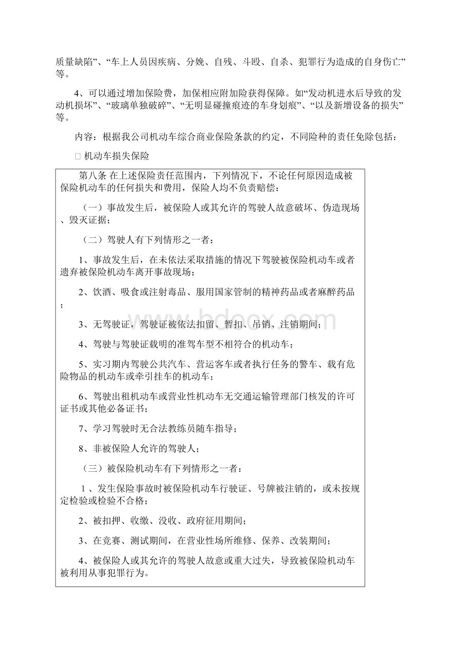 机动车综合商业保险免责事项说明书讲解.docx_第2页