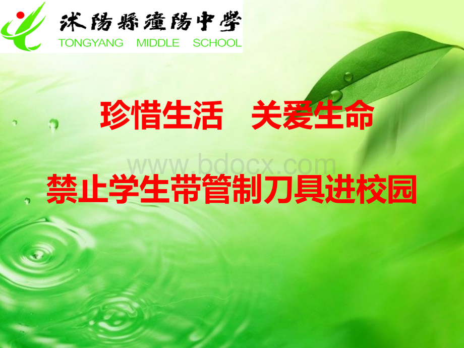 珍惜生命管制刀具主题班会幻灯片PPT文档格式.ppt_第1页