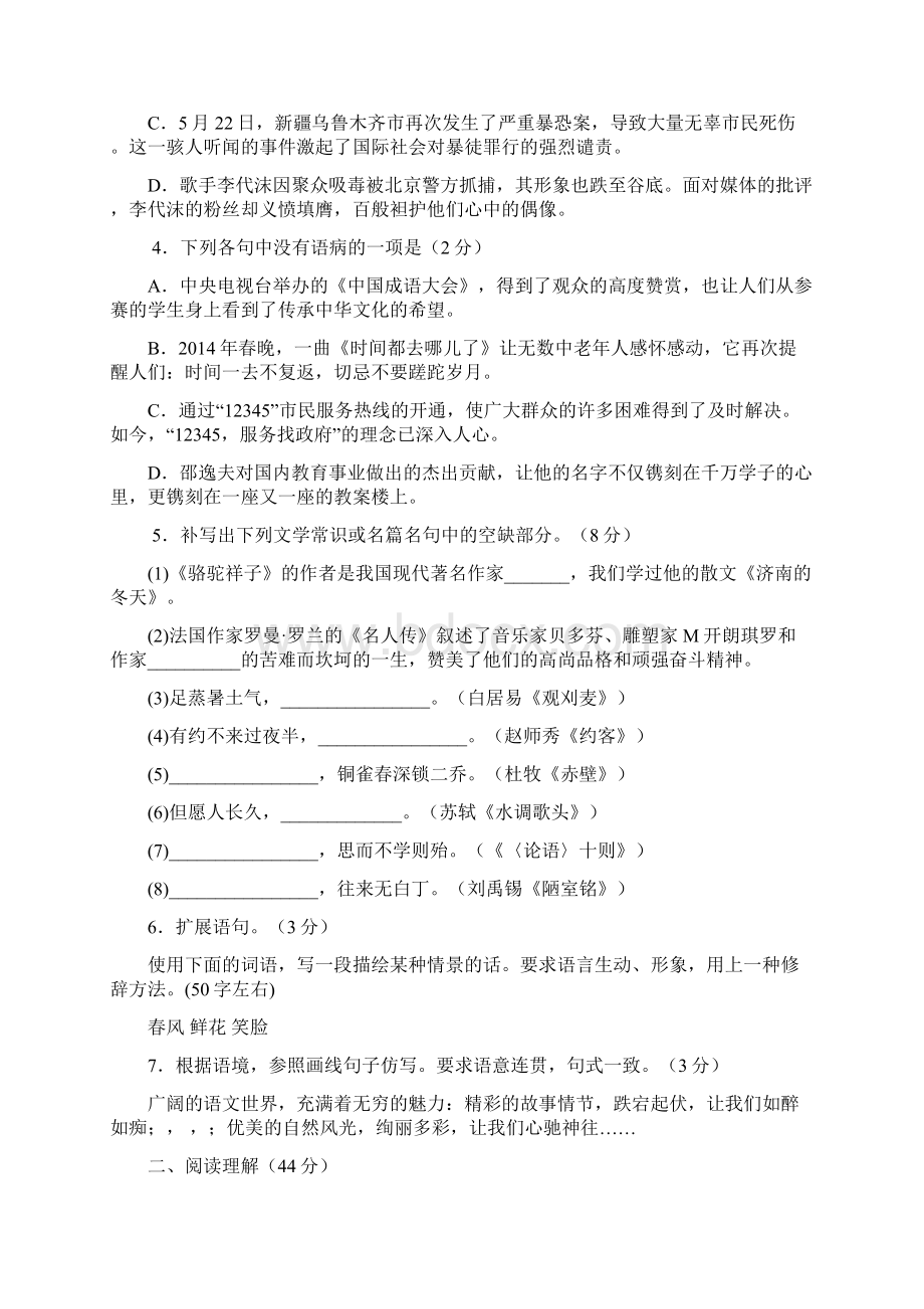 年山东省临沂市中考语文试题含答案.docx_第2页
