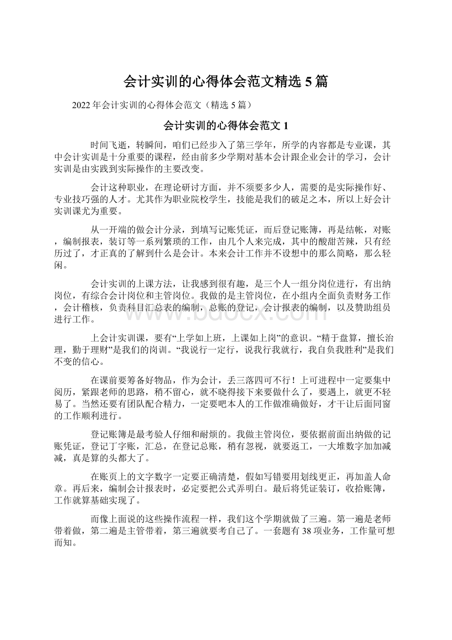 会计实训的心得体会范文精选5篇.docx