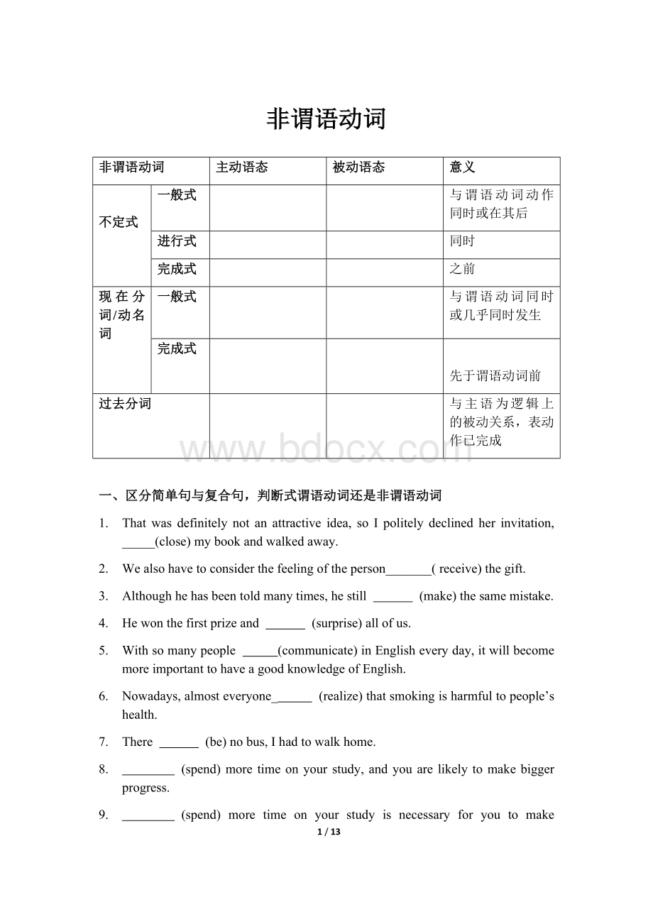 专题高考英语已修改--2017高考非谓语动词语法填空和改错精练Word格式.docx_第1页