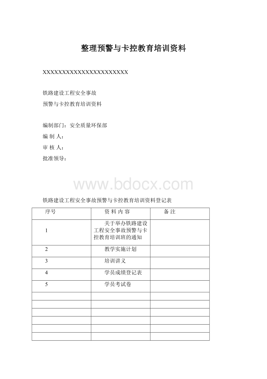 整理预警与卡控教育培训资料Word下载.docx