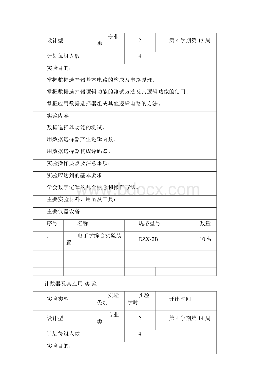 数字逻辑试验教学大纲新疆农业大学计算机与信息工程学院.docx_第3页