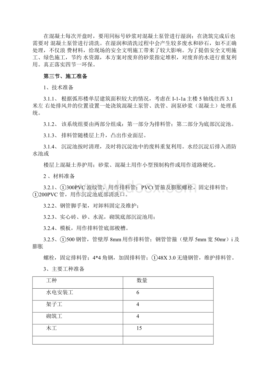 混凝土泵管洗管和润管砂浆混凝土处理方案Word文件下载.docx_第2页