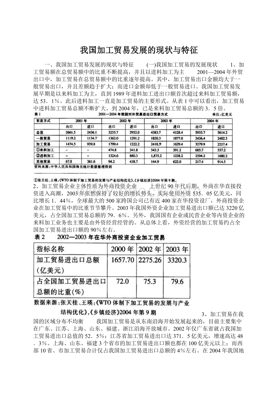 我国加工贸易发展的现状与特征.docx