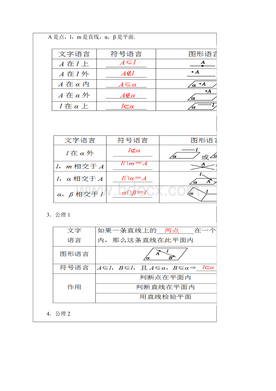 人教版高中数学必修2第二章空间点直线平面之间的位置关系 同步教案1Word格式文档下载.docx_第3页