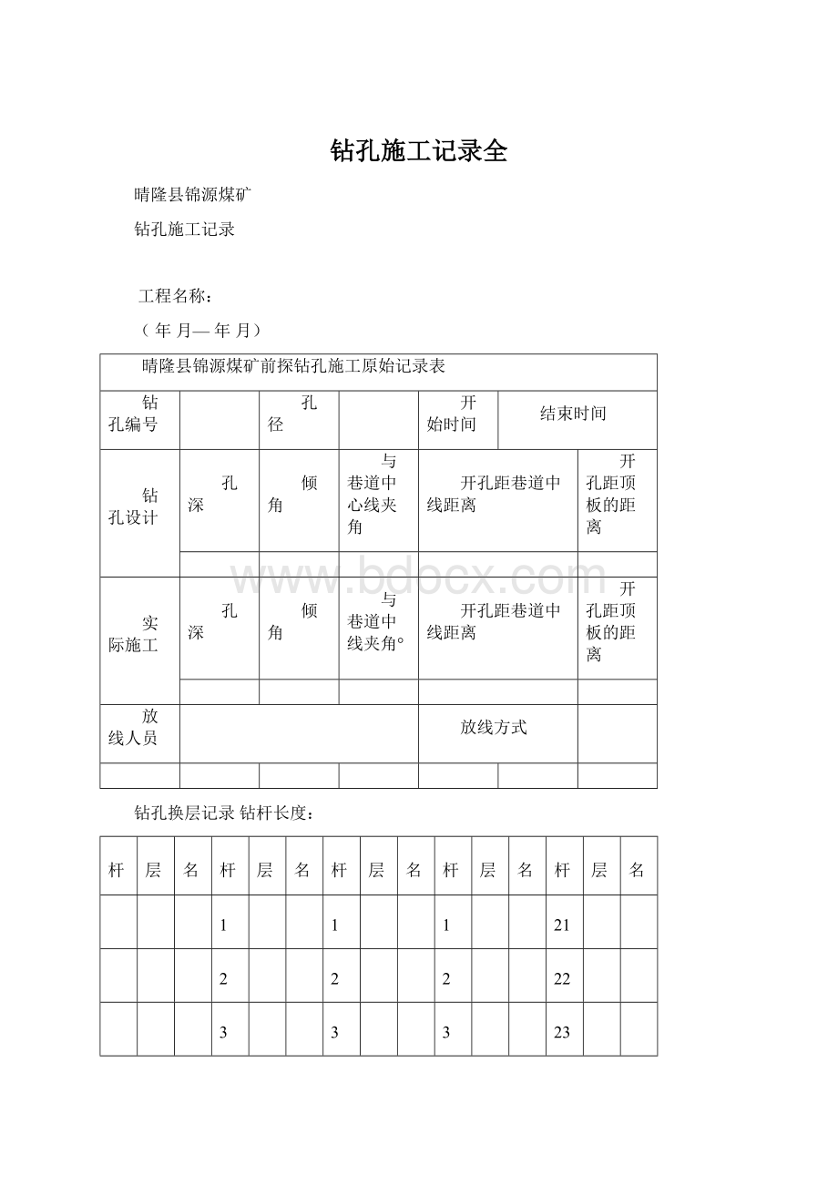 钻孔施工记录全.docx_第1页