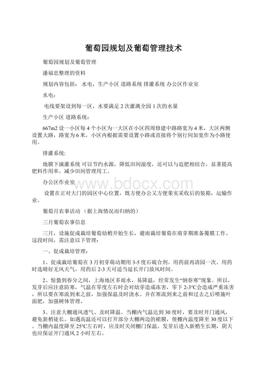 葡萄园规划及葡萄管理技术Word格式.docx_第1页