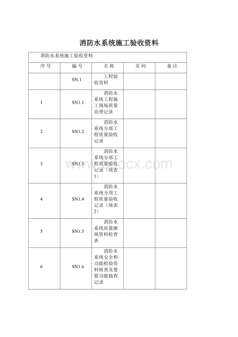 消防水系统施工验收资料.docx_第1页