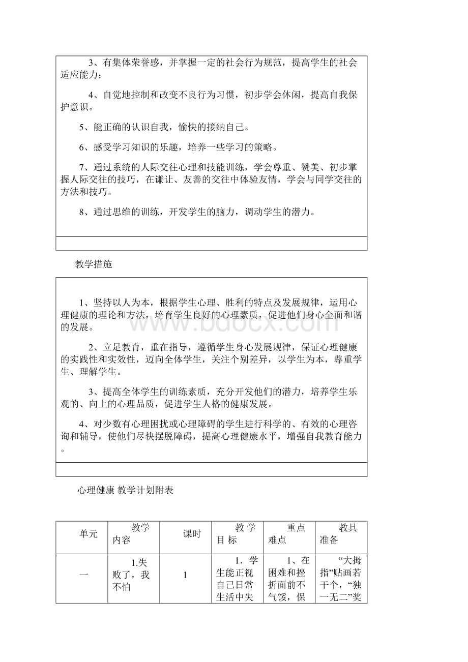 三年级心理健康教学计划Word文档下载推荐.docx_第3页