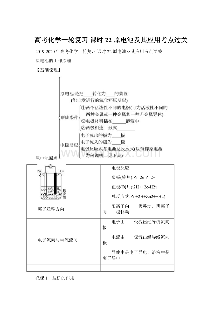 高考化学一轮复习 课时22 原电池及其应用考点过关Word文档下载推荐.docx_第1页