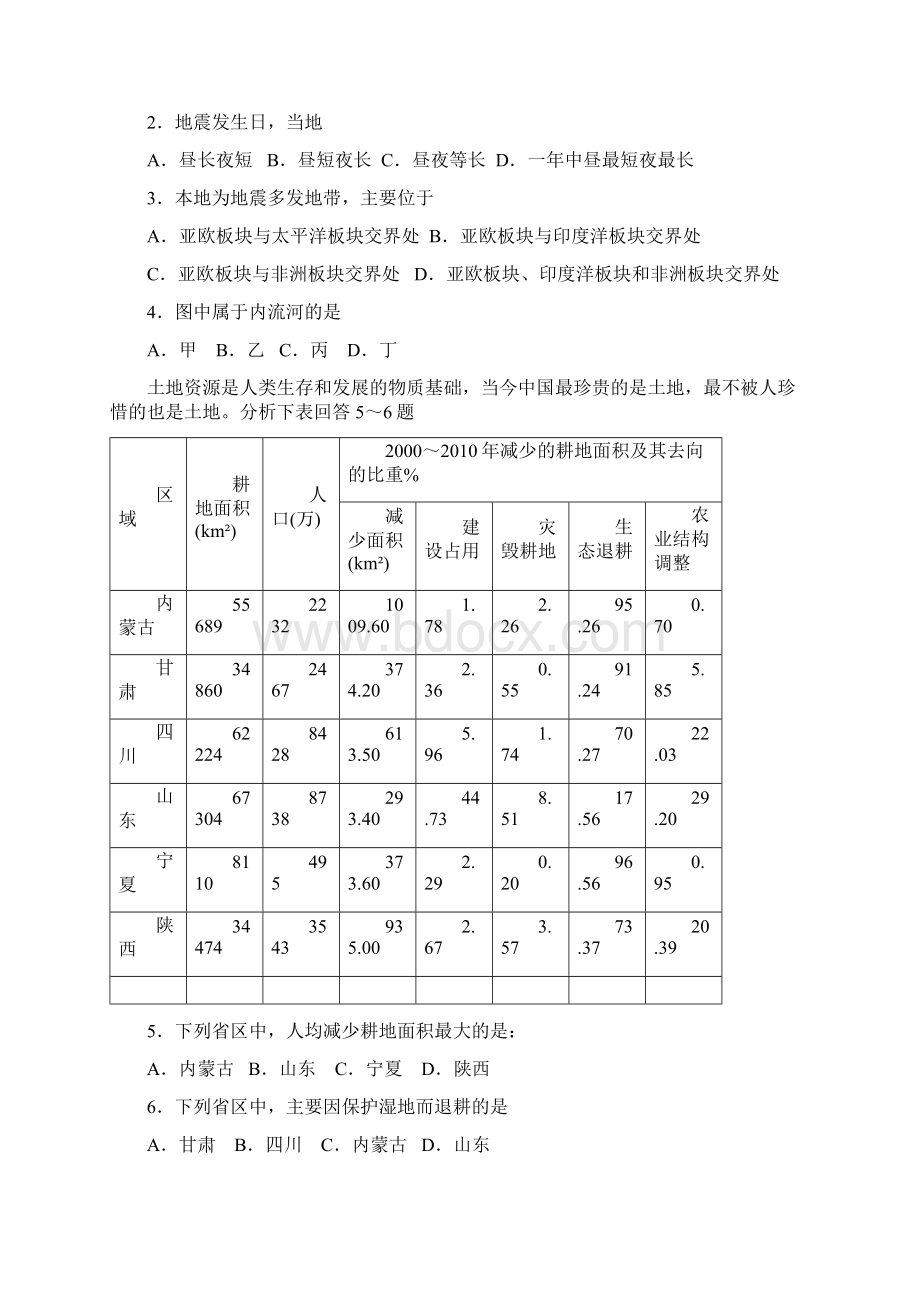 汕头市届普通高中毕业班教学质量监测文综Word下载.docx_第2页