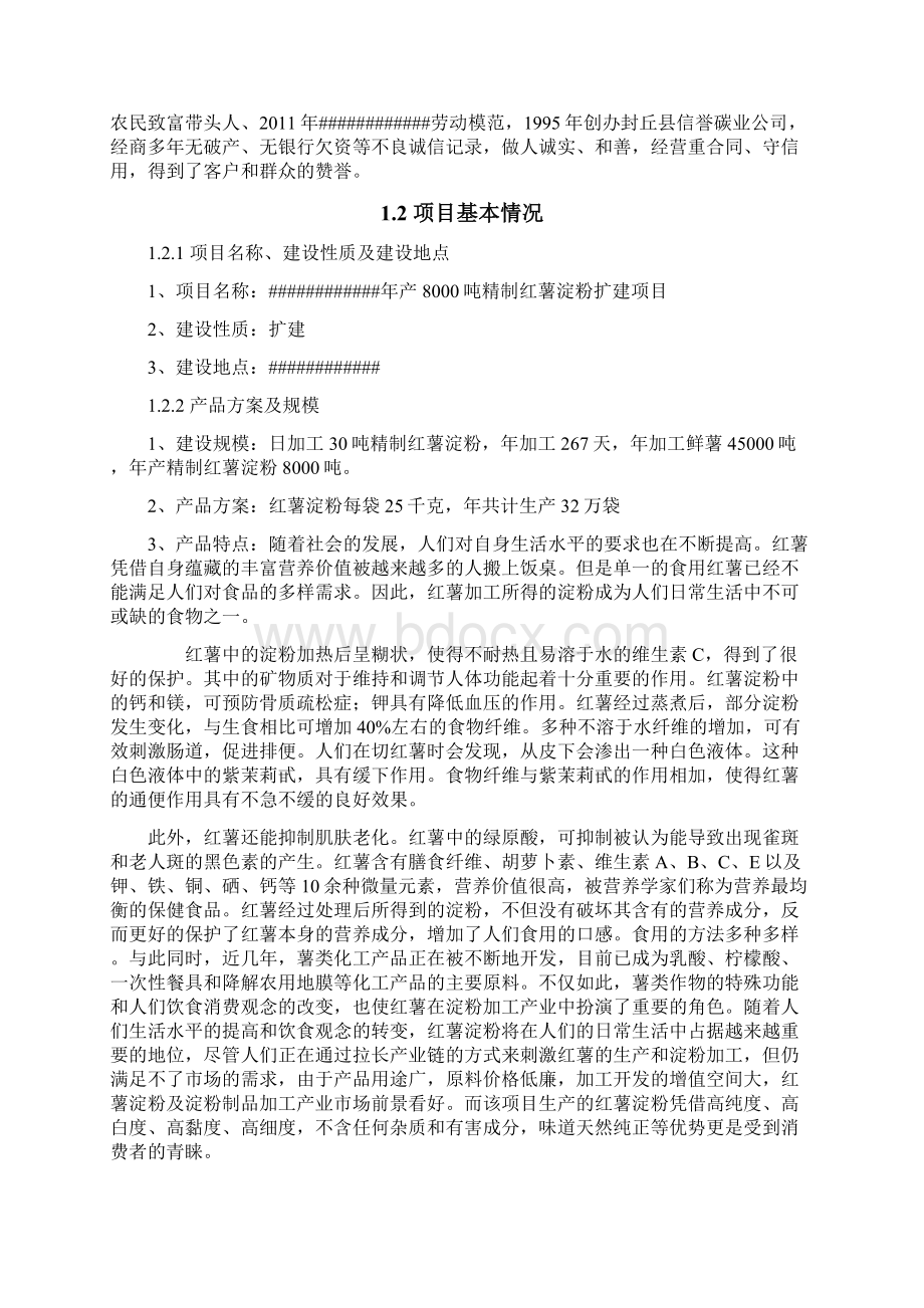 精制红薯淀粉扩建项目可行性报告.docx_第3页