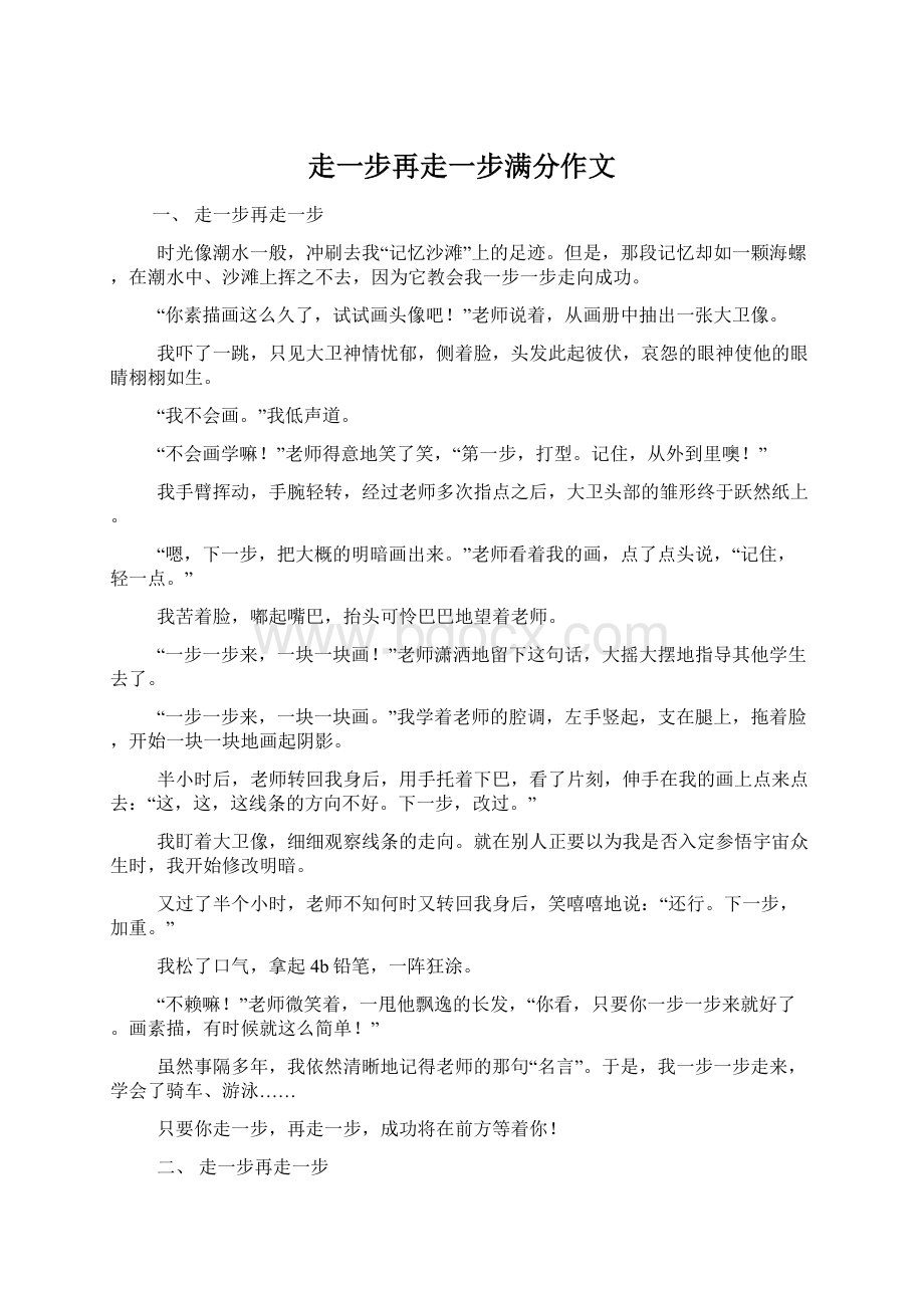 走一步再走一步满分作文Word格式文档下载.docx_第1页