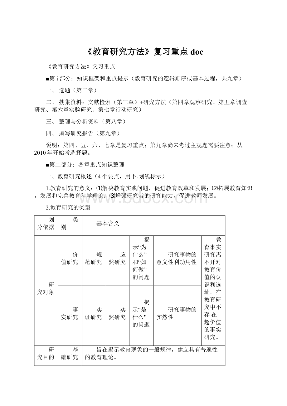 《教育研究方法》复习重点doc.docx_第1页