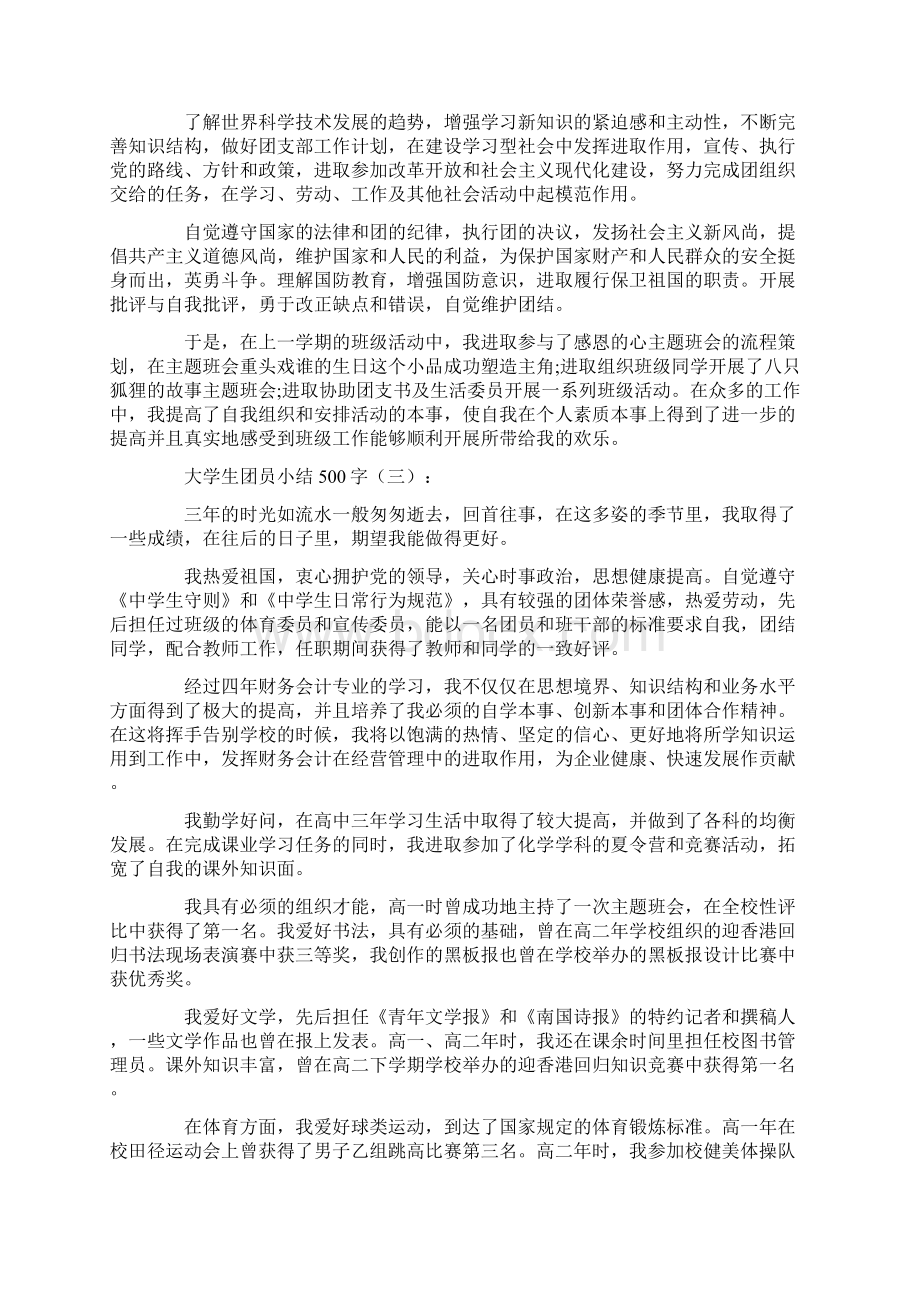 大学生团员小结500字15篇.docx_第2页