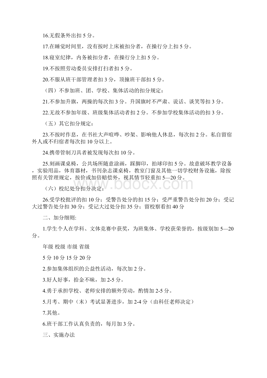 中学生操行分评分细则规定讲课讲稿Word文档格式.docx_第2页