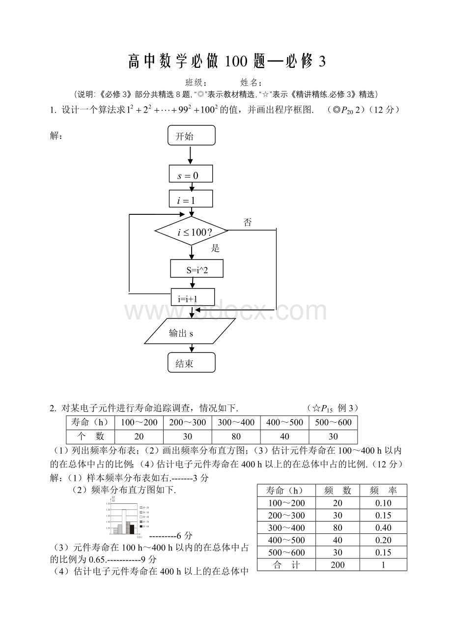 答案-高中数学必做100题--数学3Word格式文档下载.doc