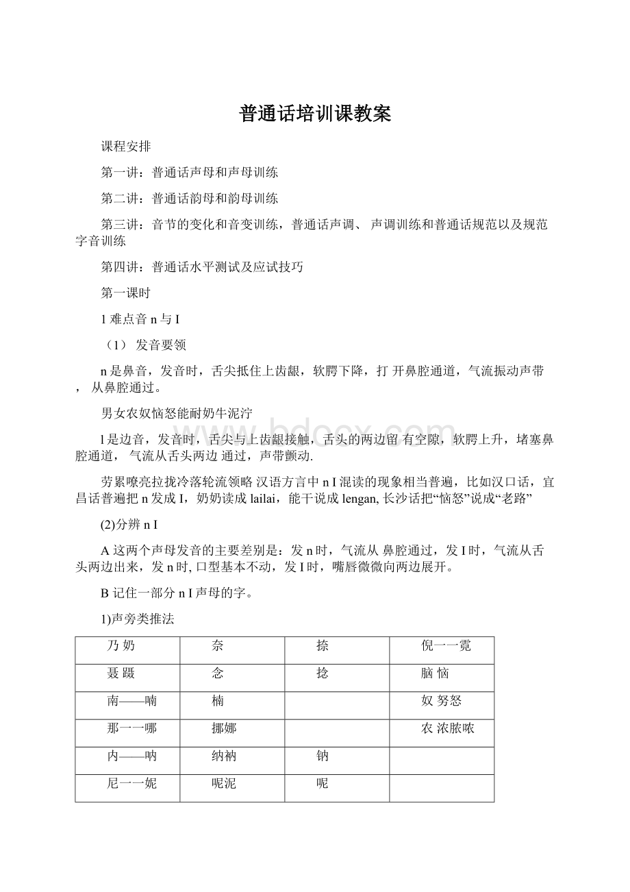 普通话培训课教案文档格式.docx