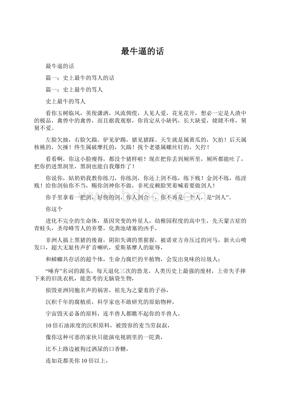 最牛逼的话Word文件下载.docx