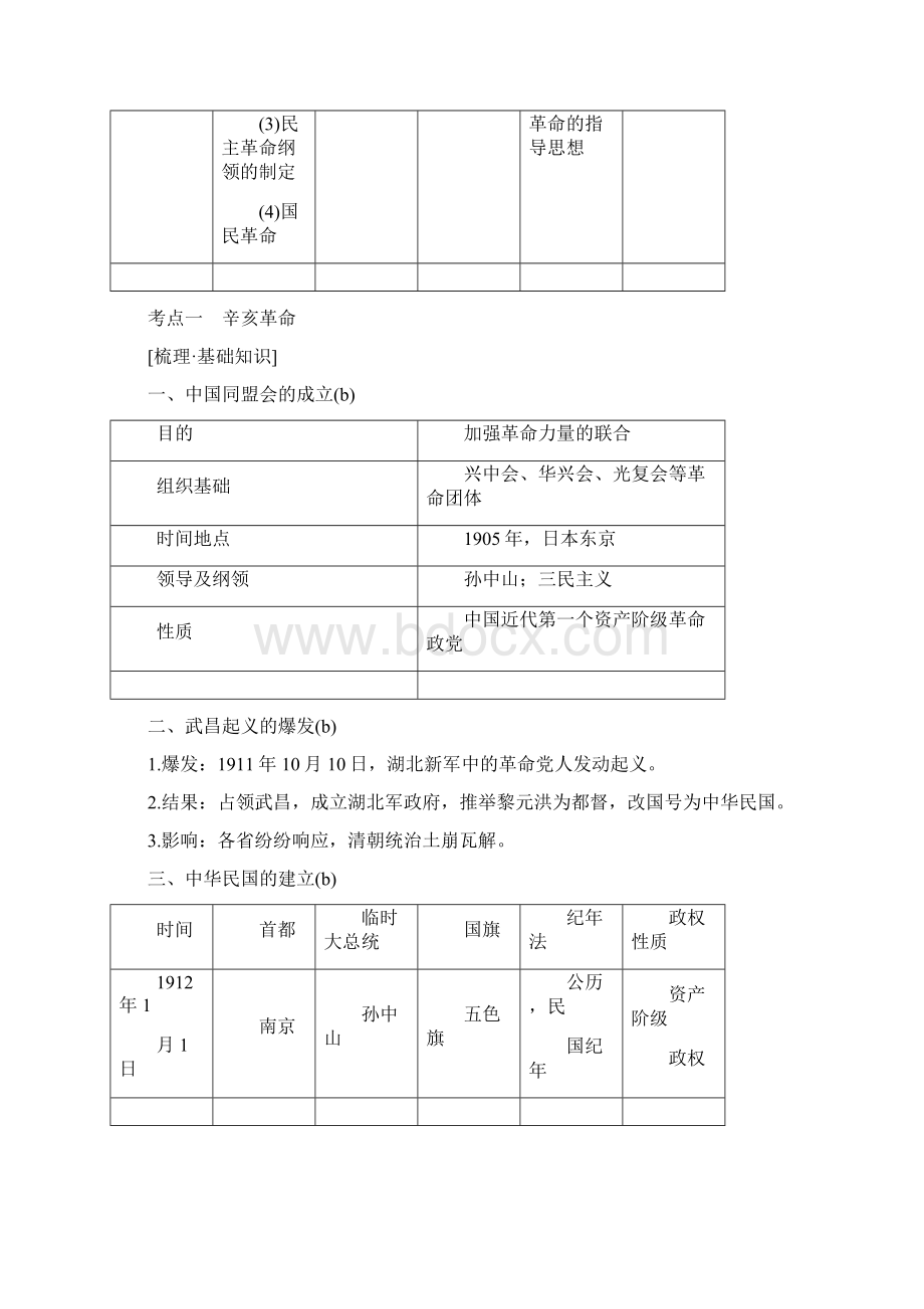 版高考历史复习专题二近代中国维护国家主权的斗争及民主革命第5讲近代中国的民主革命一学案.docx_第2页