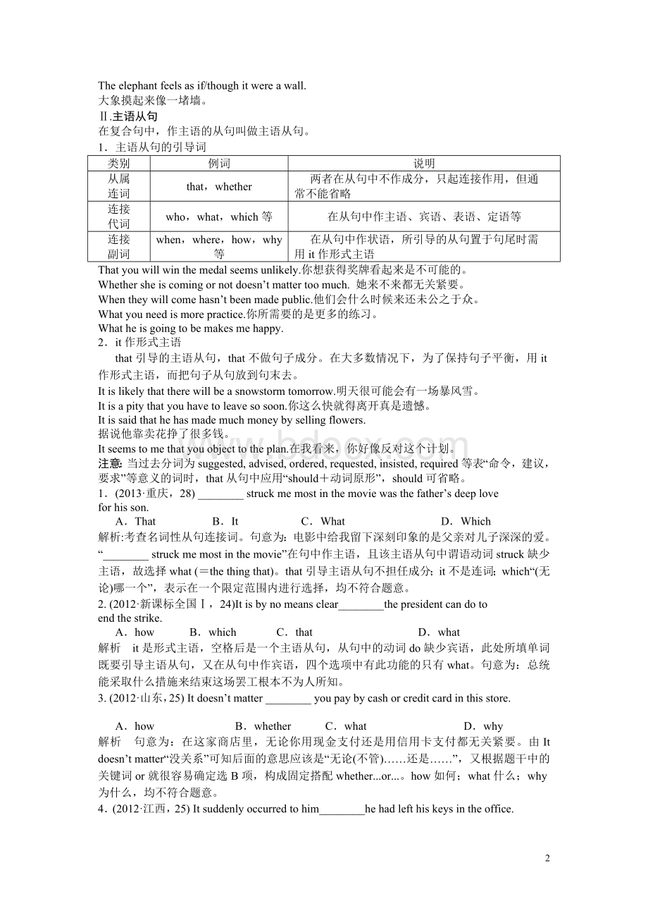 表语从句与主语从句Word文档格式.doc_第2页