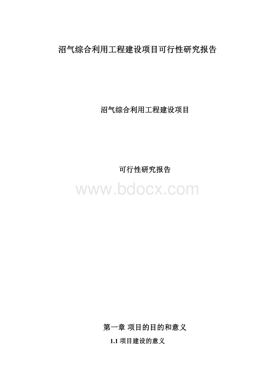 沼气综合利用工程建设项目可行性研究报告.docx_第1页