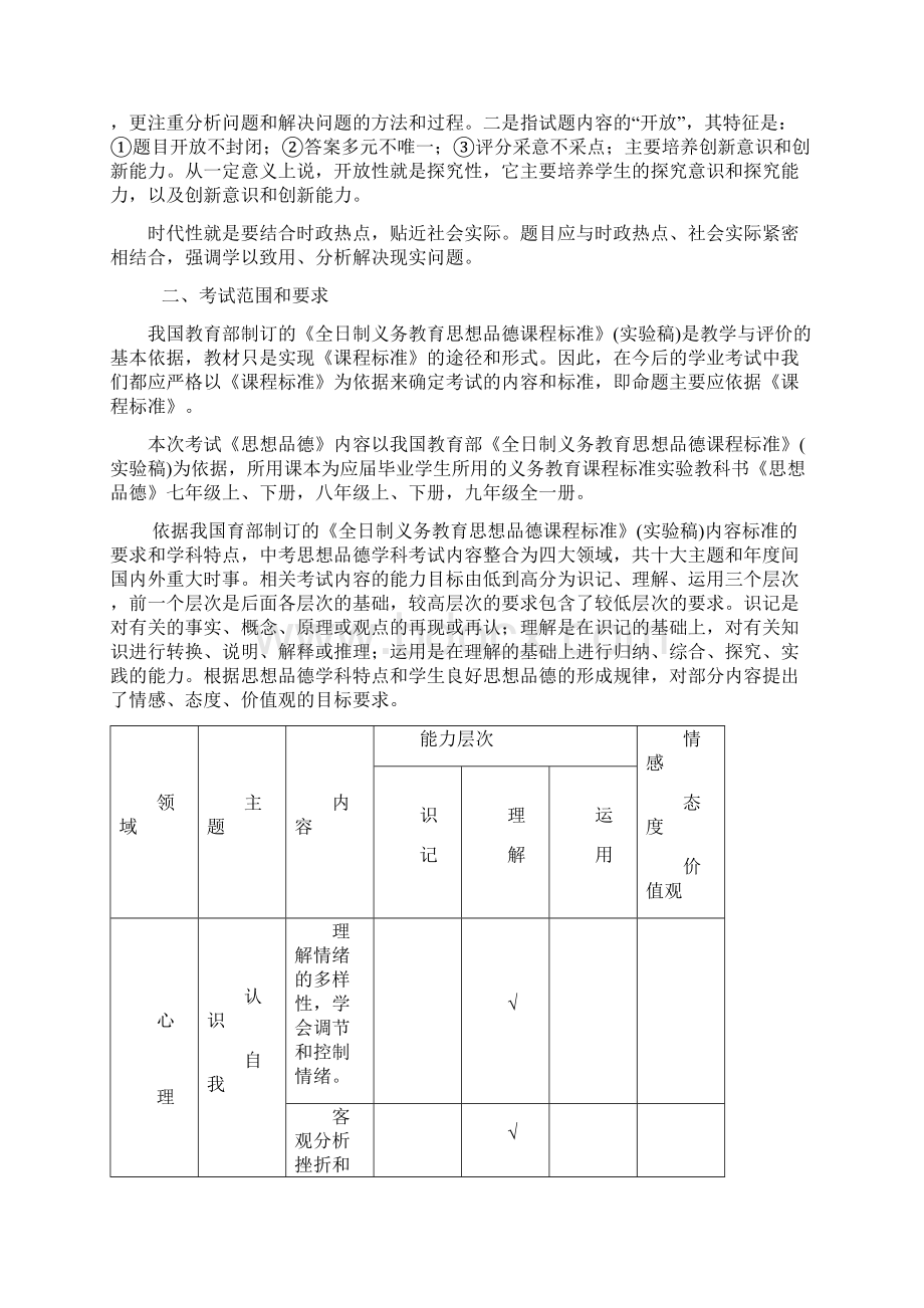 柳州市中考思想品德学科考试说明.docx_第2页