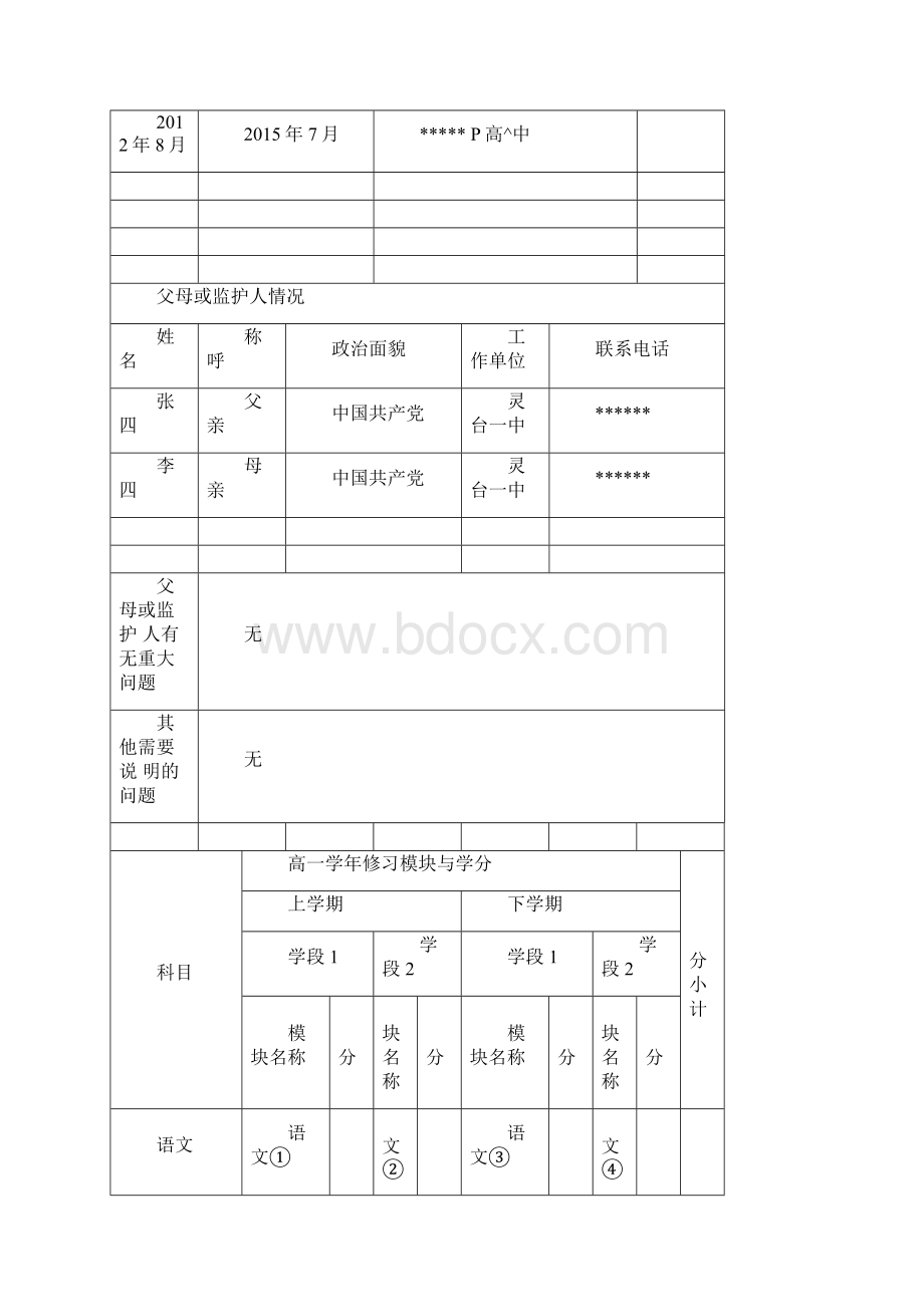 甘肃省普通高中毕业生登记表Word文档下载推荐.docx_第3页