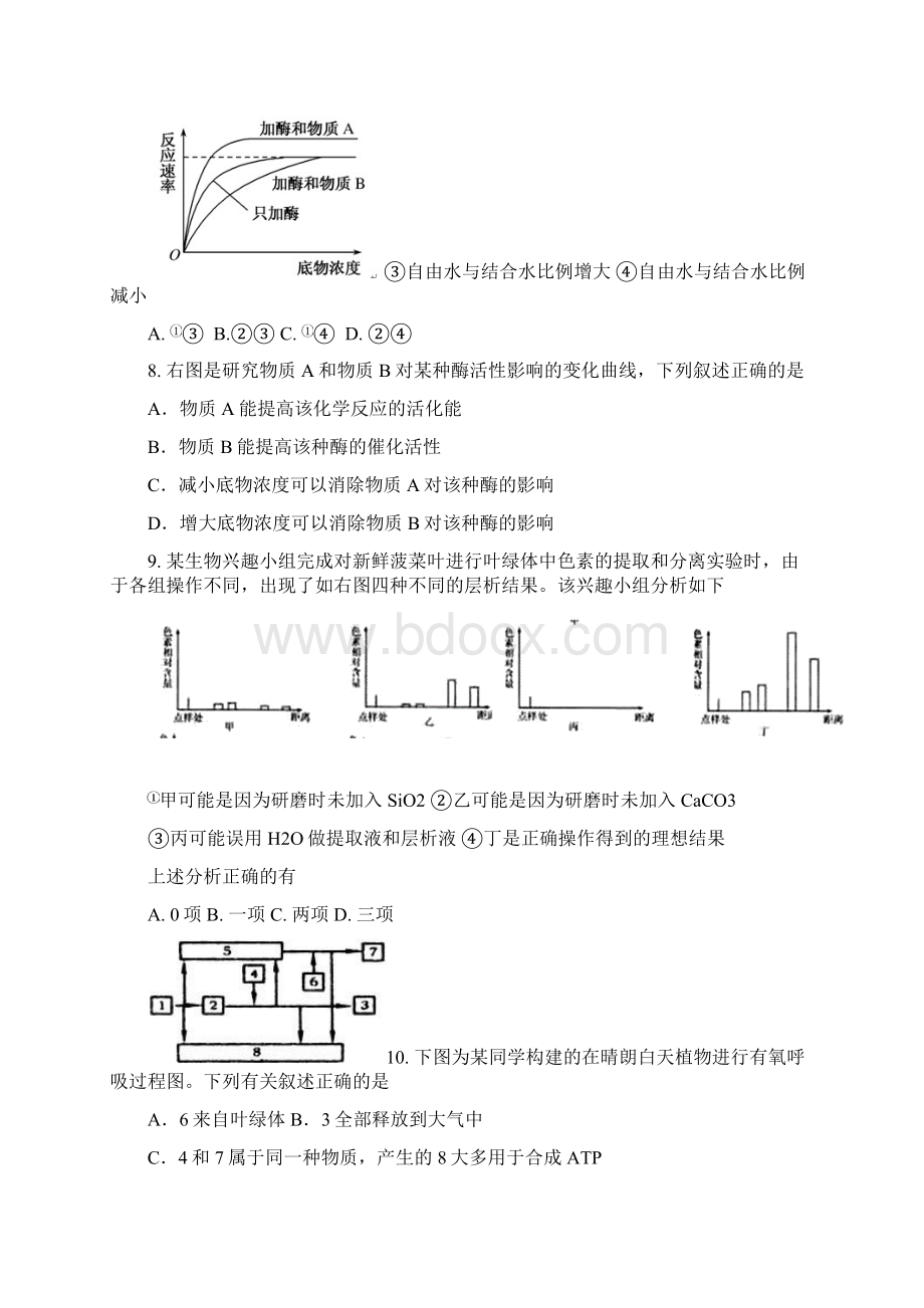 高一上学期期末考试生物试题17班 含答案.docx_第3页