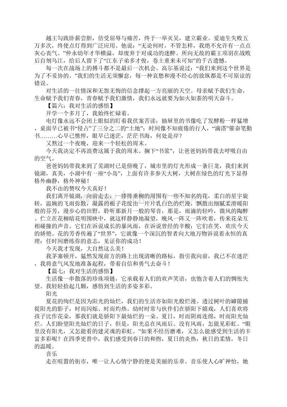 我对生活的感悟作文文档格式.docx_第3页