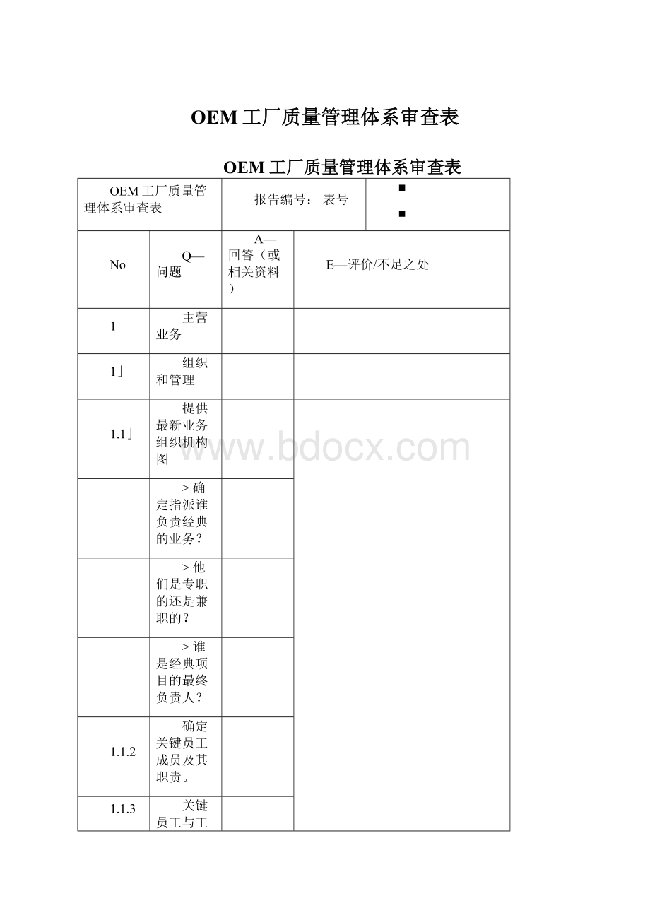 OEM工厂质量管理体系审查表.docx