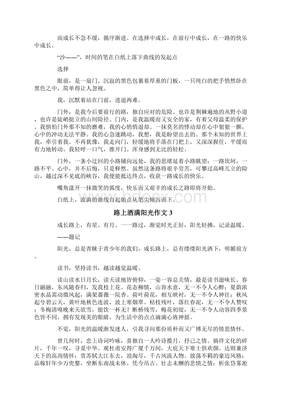 路上洒满阳光作文Word格式文档下载.docx_第2页