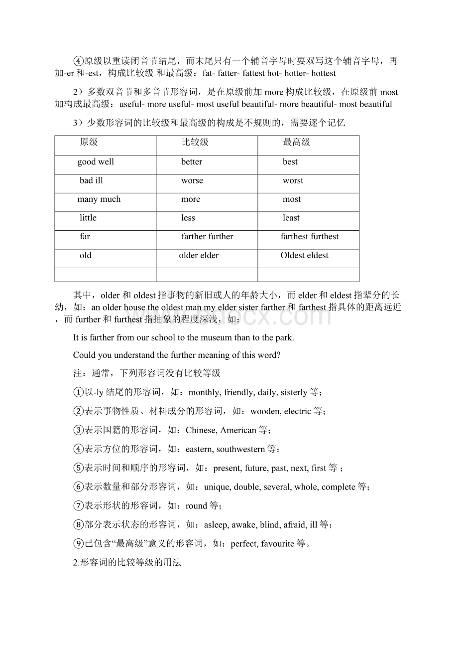 中考复习专题形容词和副词语文Word文档下载推荐.docx_第2页