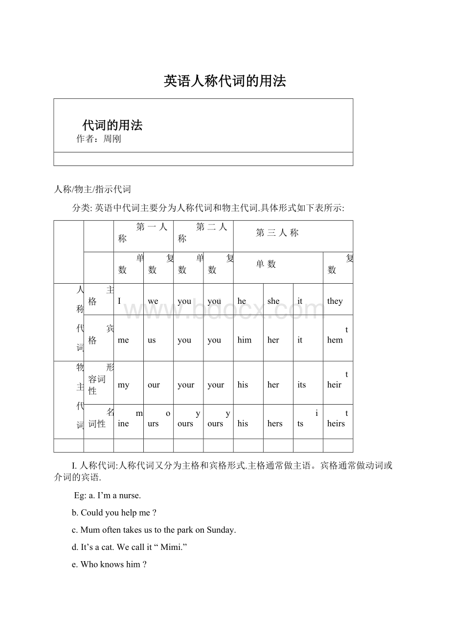 英语人称代词的用法Word文档格式.docx_第1页