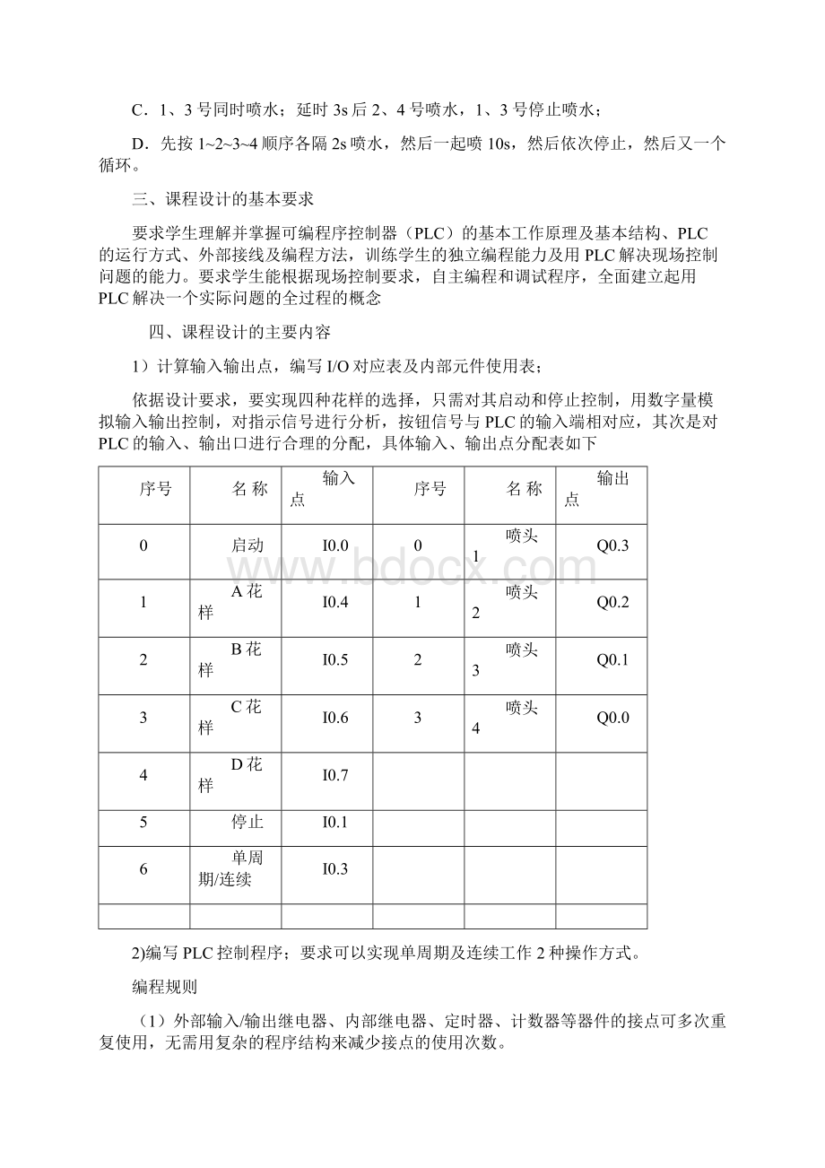 PLC课程设计花式喷泉Word格式文档下载.docx_第2页