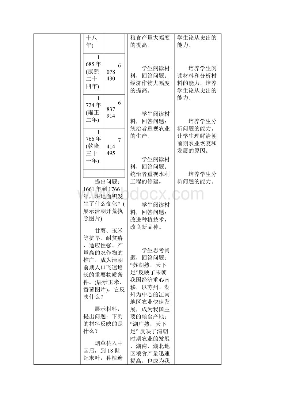 人教版七年级下册历史教案第19课清朝前期社会经济的发展.docx_第3页