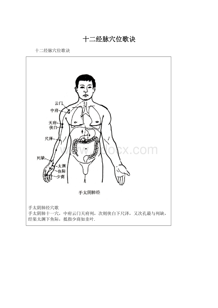 十二经脉穴位歌诀.docx