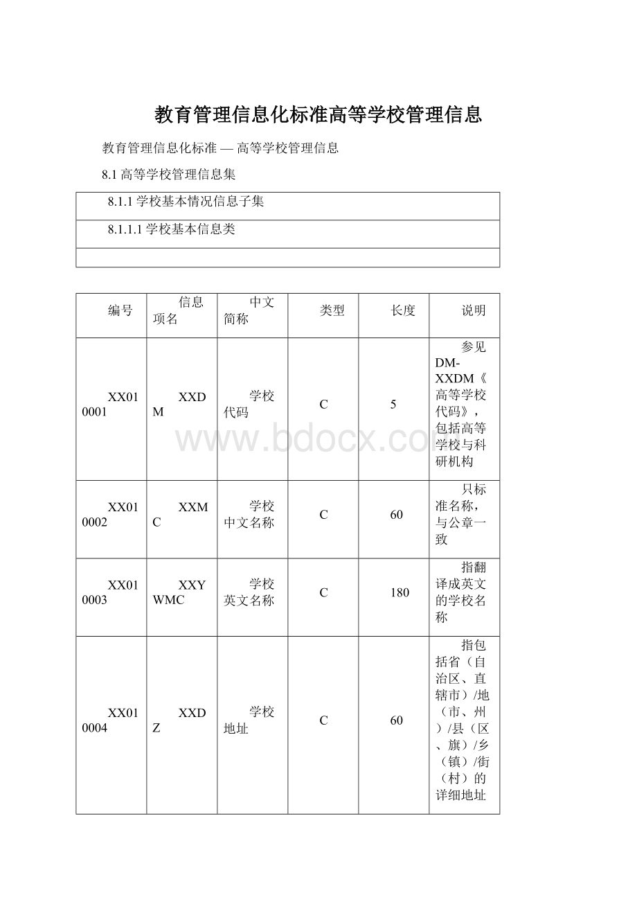 教育管理信息化标准高等学校管理信息Word格式.docx_第1页