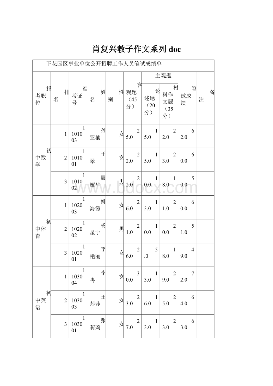 肖复兴教子作文系列 docWord格式.docx_第1页