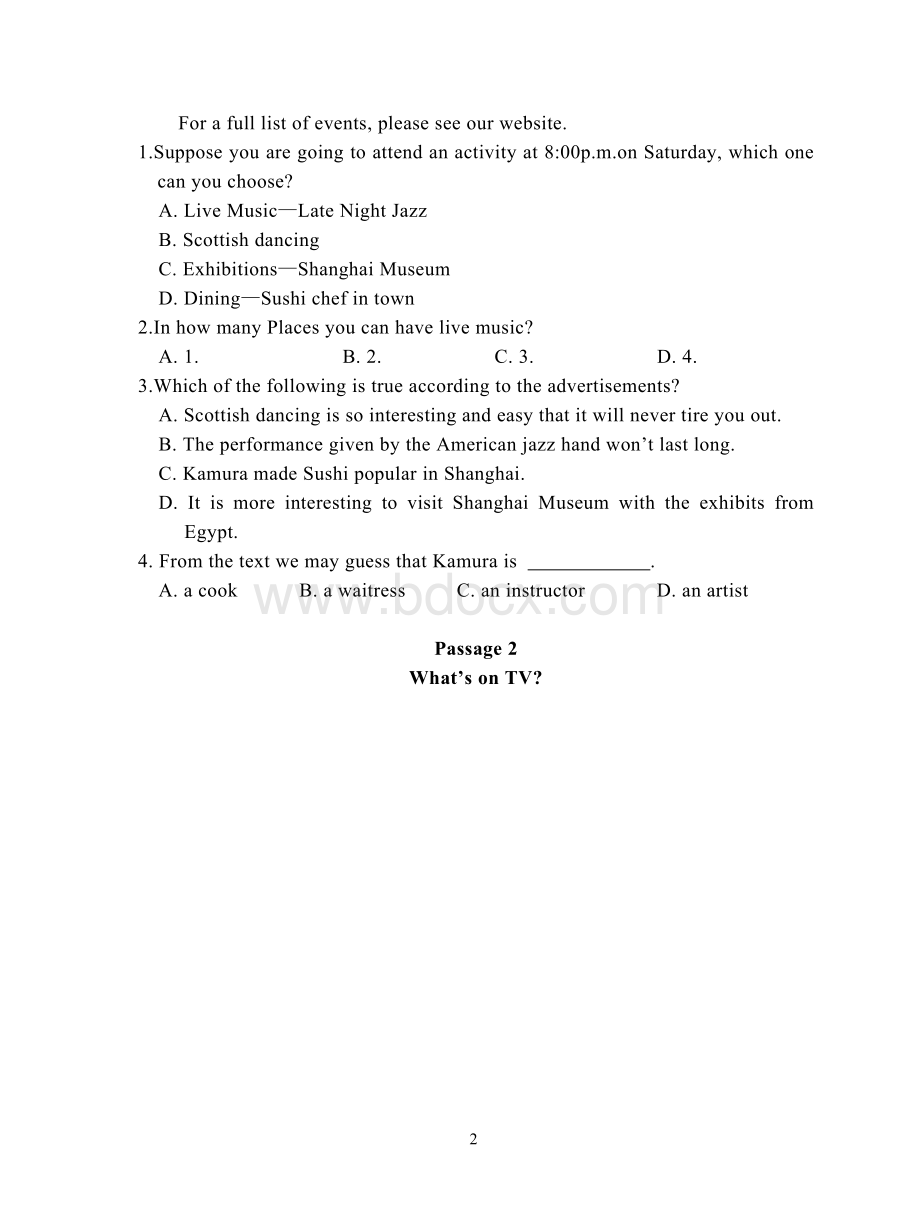 高考英语阅读理解表格图文题型训练Word文档格式.doc_第2页