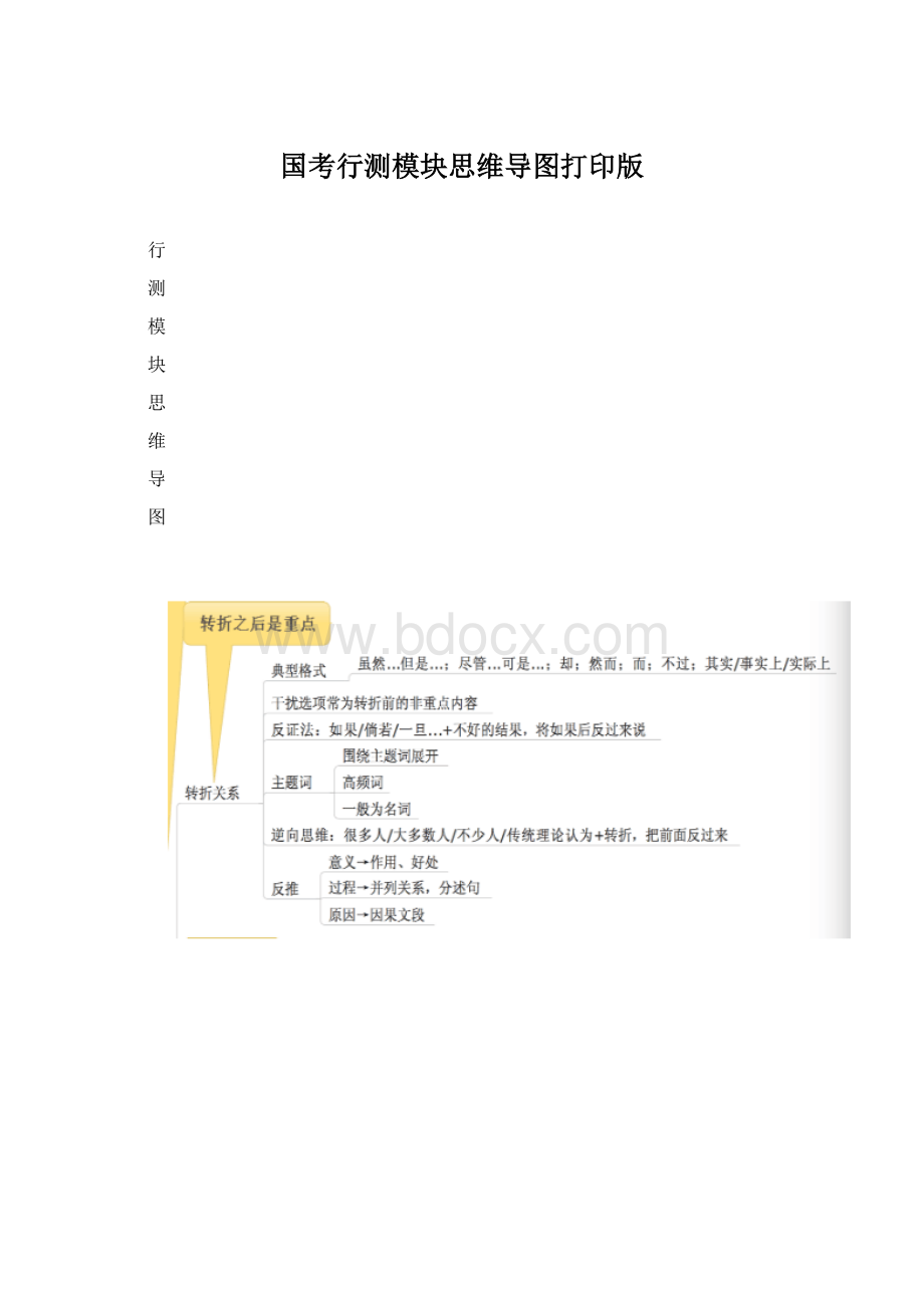 国考行测模块思维导图打印版Word格式.docx