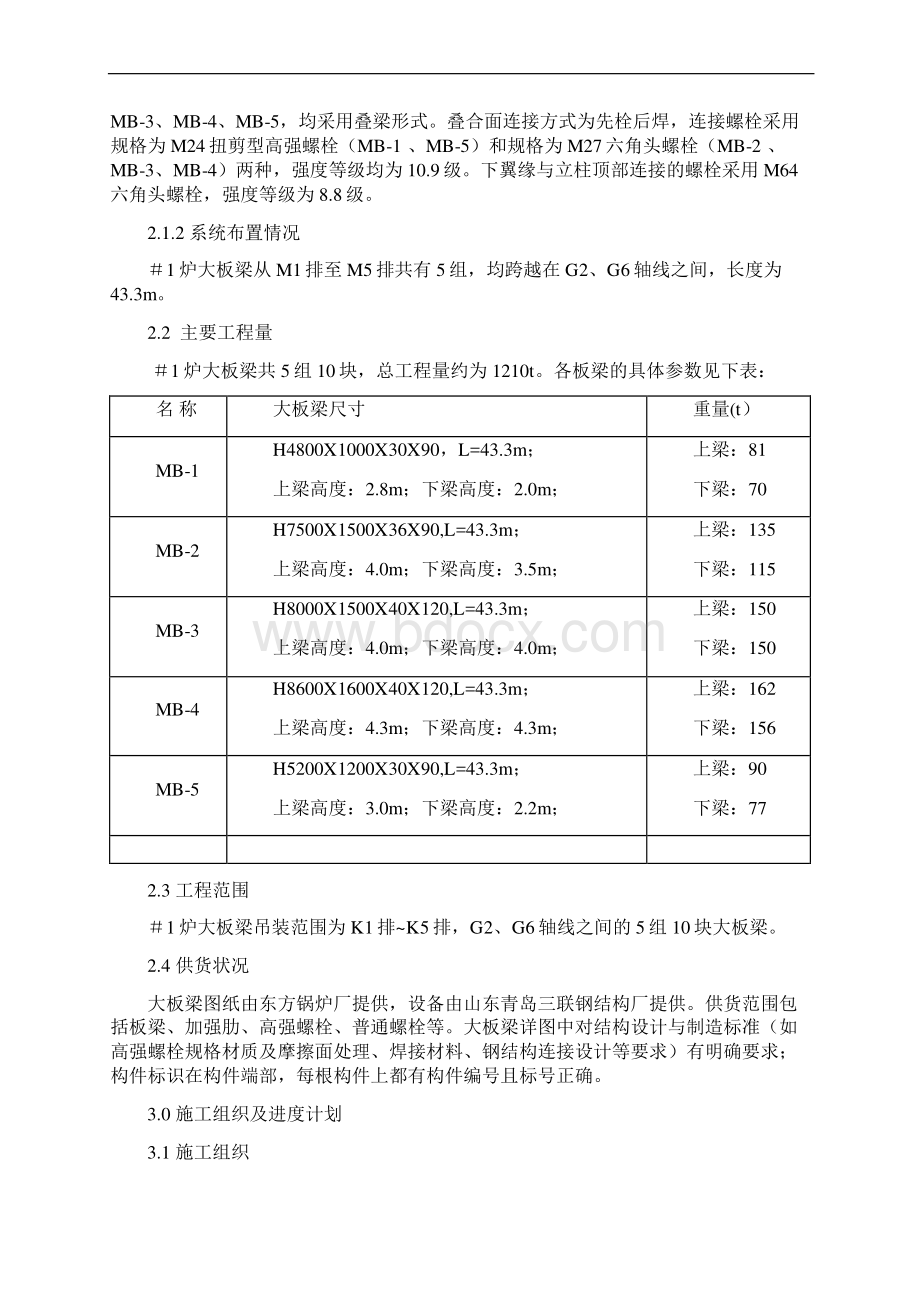 #1炉大板梁吊装指导书.docx_第3页