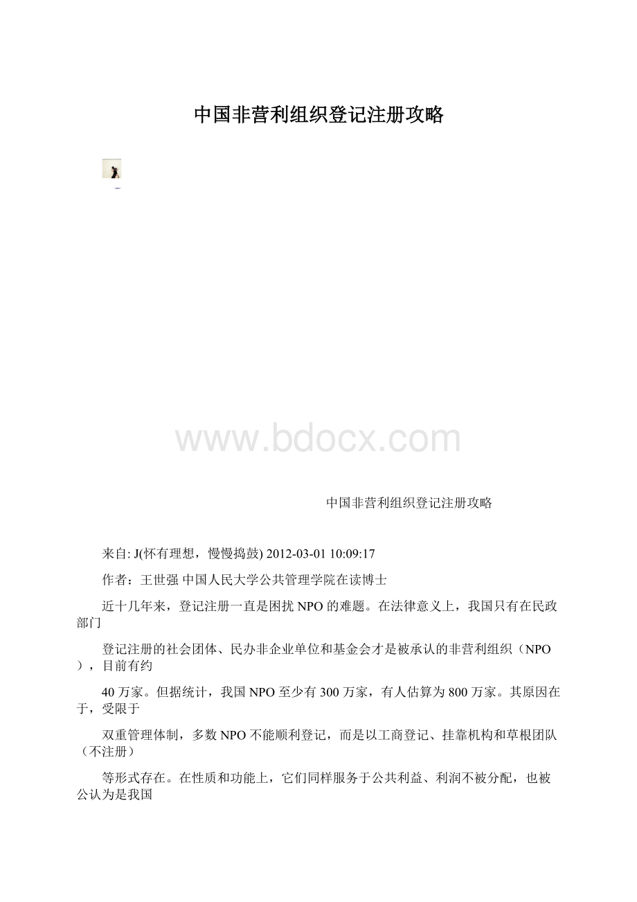 中国非营利组织登记注册攻略.docx_第1页