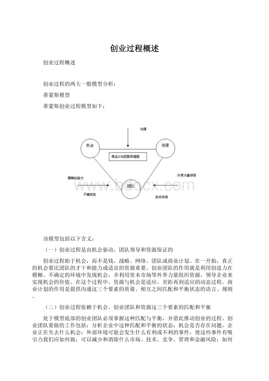 创业过程概述Word格式.docx