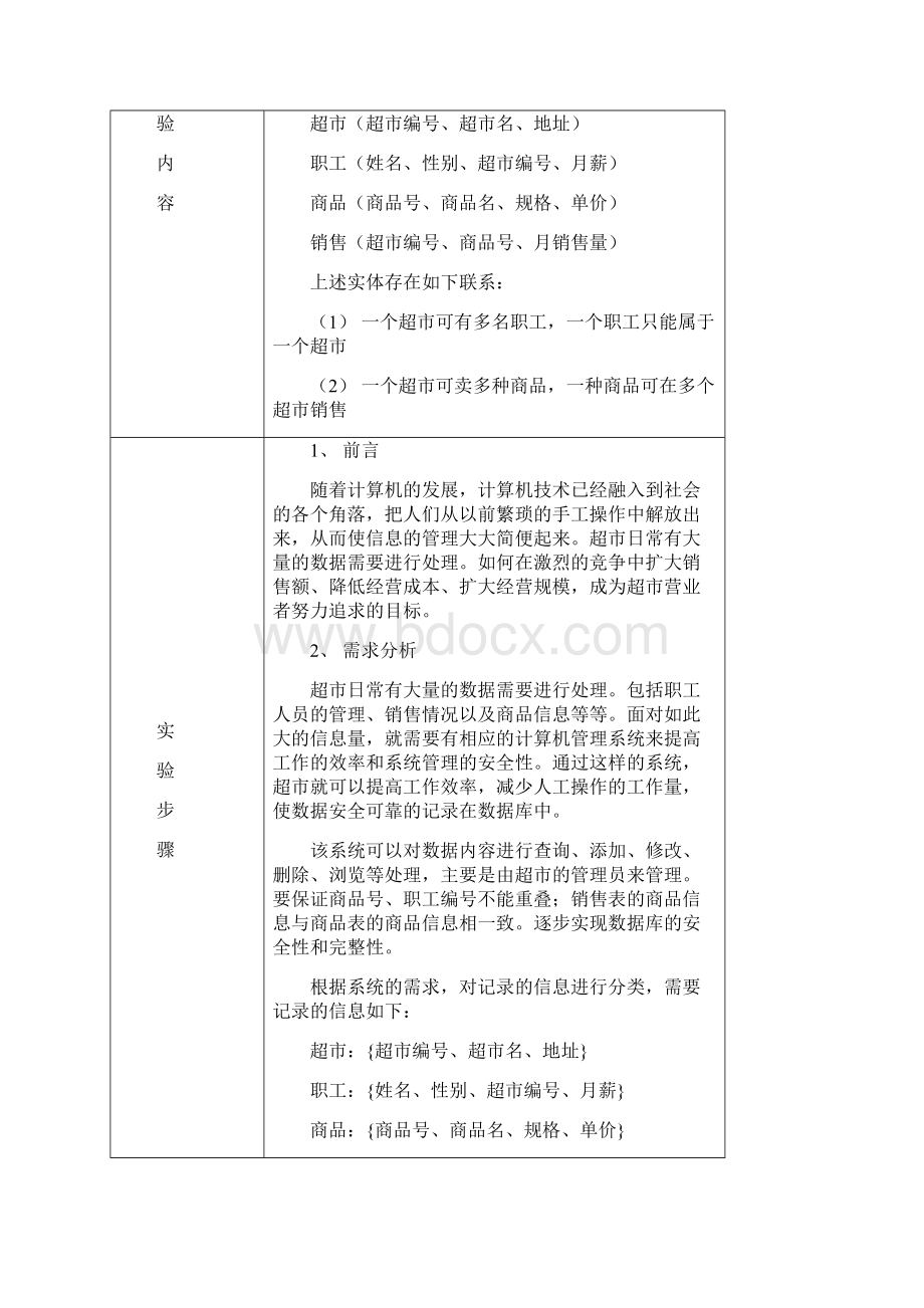 SQL设计超市管理系统Word文档下载推荐.docx_第2页