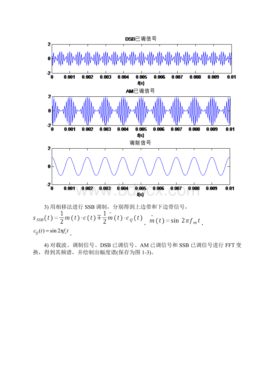 实验报告模拟线性调制系统仿真Word文档格式.docx_第2页