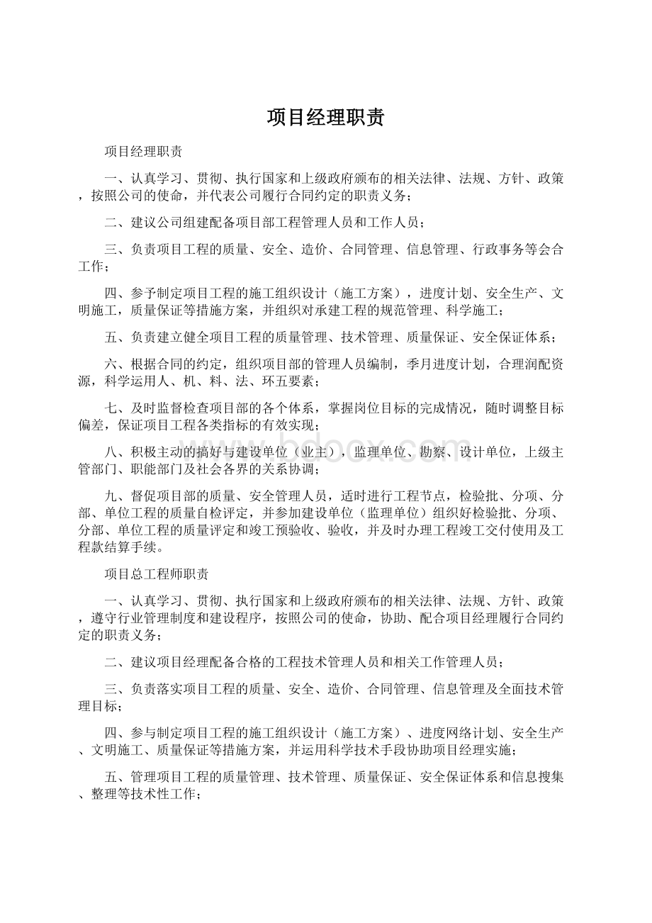 项目经理职责.docx