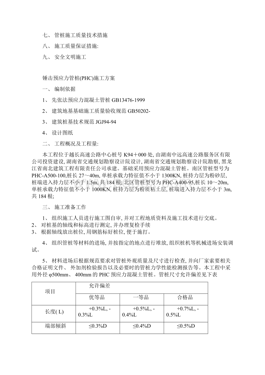 预应力砼管桩PHC锤击施工方案模板.docx_第2页